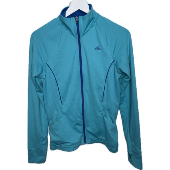 Adidas Women’s Blue Climalite Jacket Zip S - Picture 2 of 7